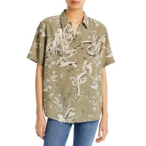 Anine Bing Olive Bruni Tropical Jungle Print Shirt